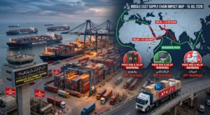 Middle east war tension impacting global cargo and product delivery supply chains