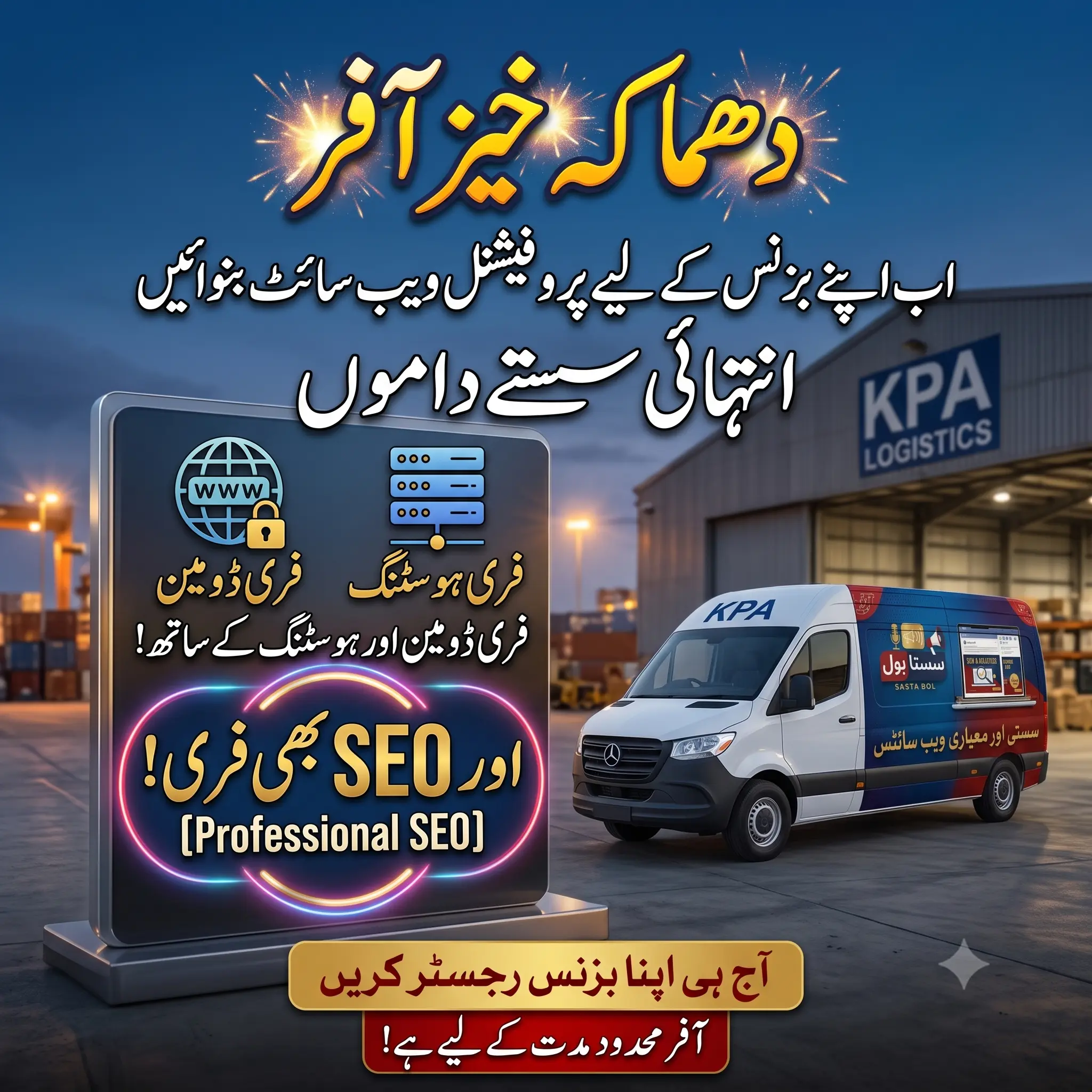 Professional web design and development with free hostinger hosting and domain