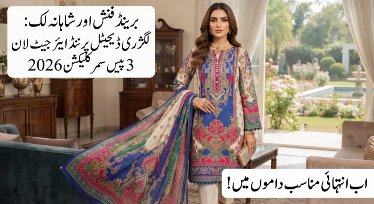Brand Finish luxury digital printed AirJet lawn 3-piece summer collection 2026 available at wholesale and retail rates in Karachi, featured on Sasta Bol