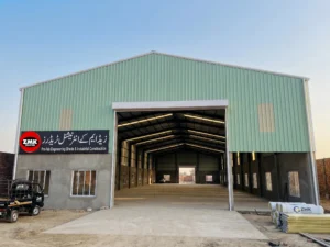 Expert pre-fab engineering sheds, factory, and warehouse construction services at a fraction of traditional costs by ZMK International Traders, featured on Sasta Bol