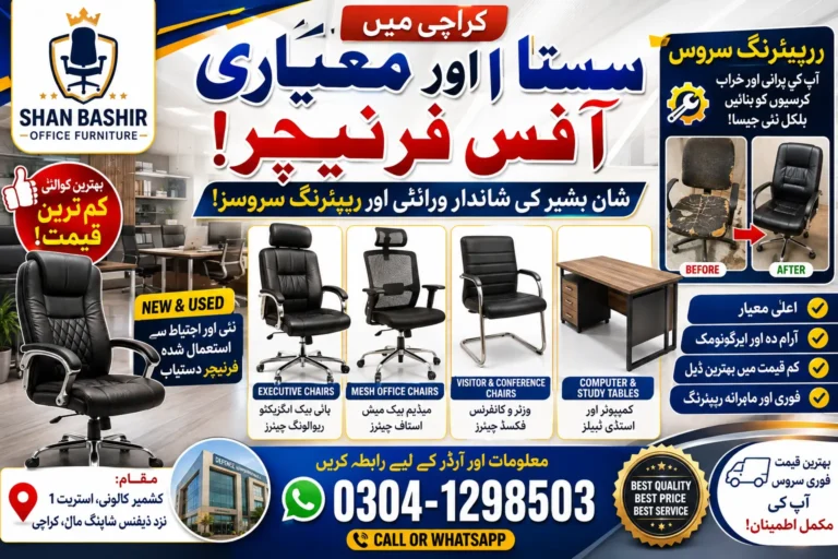 Modern ergonomic office mesh chairs and revolving executive chairs by Shan Bashir