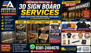 Modern 3D acrylic signs and corporate branding printing by Advertize Printing